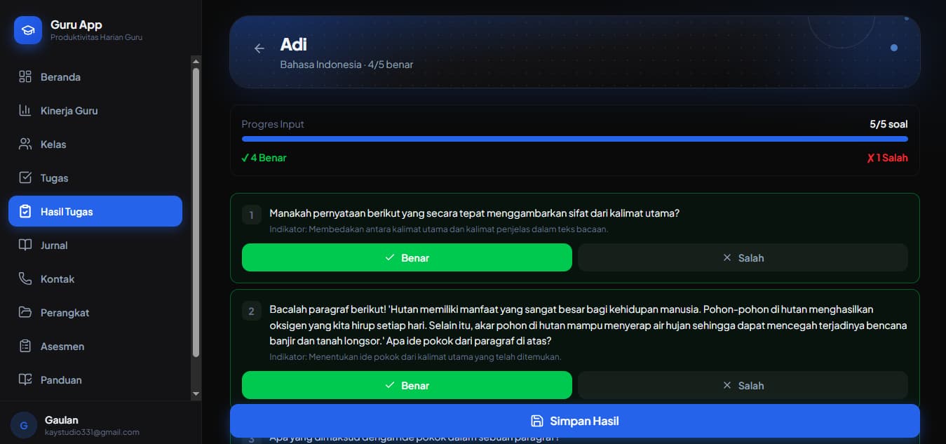 Hasil Tugas Siswa
