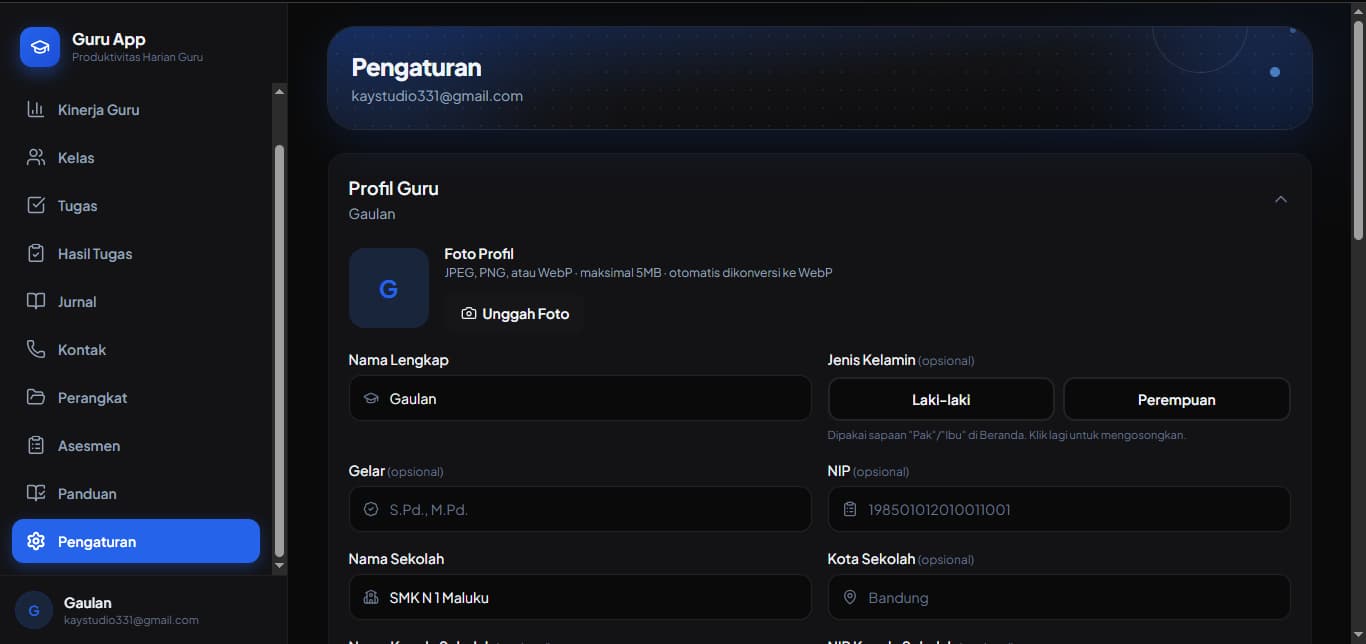 Pengaturan Aplikasi